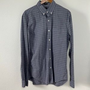 J Crew Casual Button Down Dress Shirt Slim fit, Size L, Blue and White Stripes